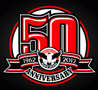 waterloo black hawks 2012 anniversary logo iron on transfers for clothing
